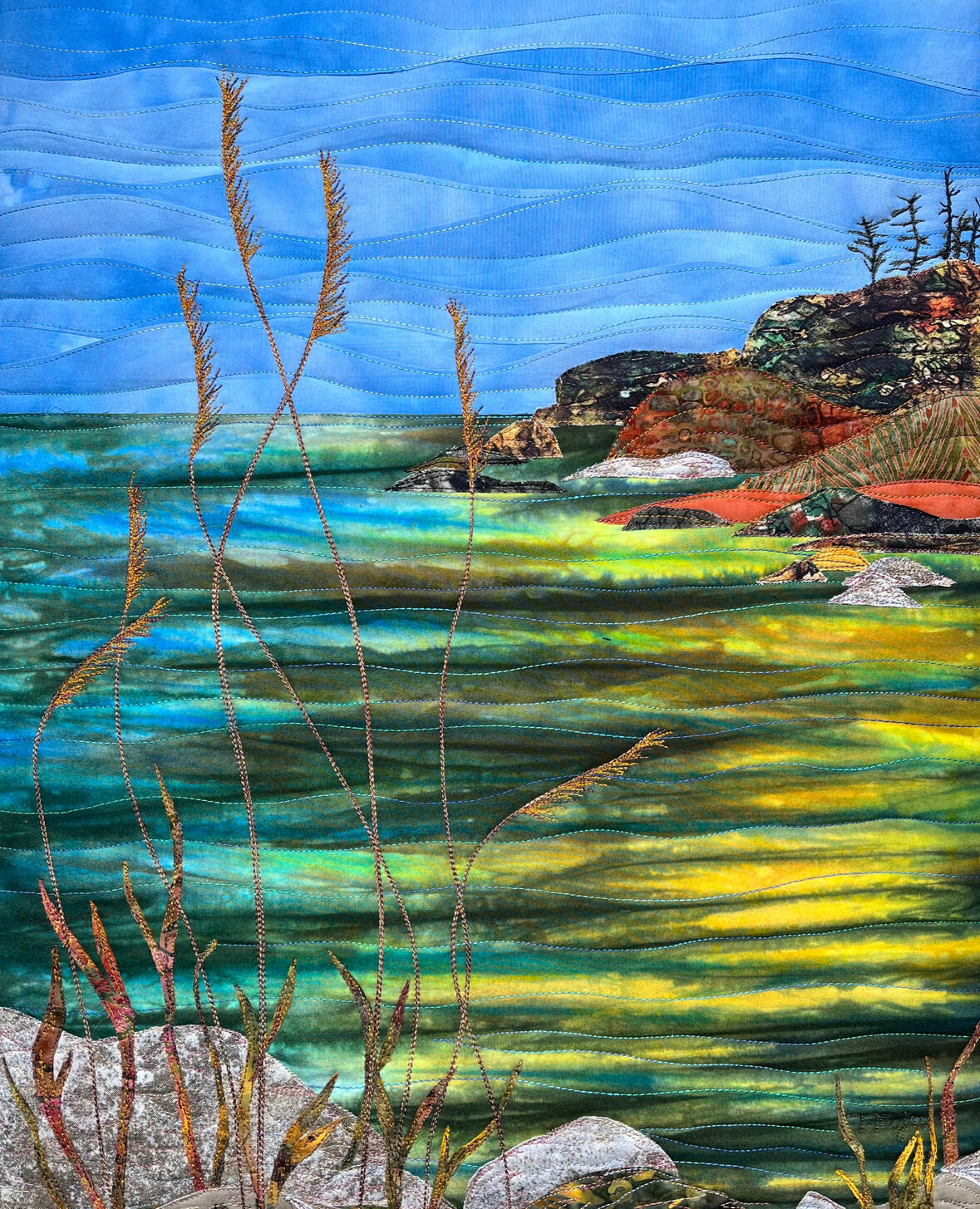 SUN ON THE WATER. 16 x 20". Sold at DVSA Art Auction 2024